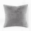 Croscill Décor Pillow, Luxurious Long Faux Fur Plush Removable Cover with Brand Insignia Zipper, All Season & Skin Friendly Poly Filling Décor Pillow Insert, Sable, Square, 20x20, Grey