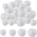 DIYASY 20pcs White Foam Balls 2-3 inch Foam Polystyrene Craft Balls for Arts & Christmas Ornaments,Polystyrene Round Balls for DIY Crafting and Decoration