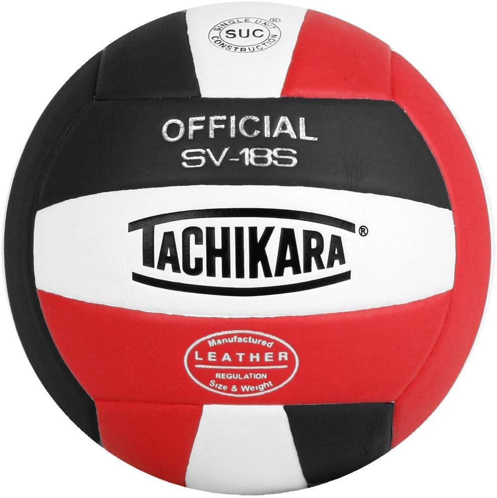 Tachikara Institutional Quality Composite Leather Volleyball, Royal-White (Scarlet/White/Black)