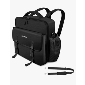 Zipper Binder 700-Sheet 3-inch D Ring with Multiple Pockets Folder,Up 14" Laptop Detachable Backpack Straps & Shoulder Use for Office (Black)