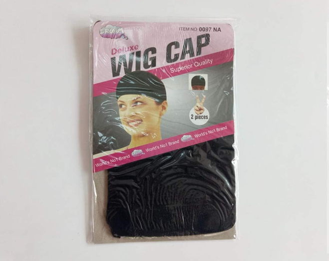 Wig Cap Hair Net, Stretchy Nylon Wig Cap, Close End Stocking Wigs Cup, Brown Unisex Wig Stocking Cap Used for Weaving Hair Net Stretch Net Wig Cap 2Pcs, A-Black