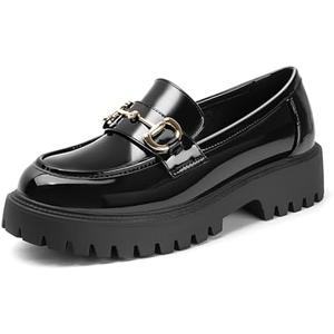 MUSSHOE Loafers for Women Platform Chunky Comfortable Slip-On Womens Loafers Fashion Business Work Dressy Casual Shoes, Size 7