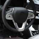 ABS Car Interior Steering Wheel Frame Cover Trim Sticker for BMW 3, 5, 7, 6 Series GT X3 X5 X7 G01 G05 G07 G20 G30 G11 Luxury 2019-2020 (Chrome, Style A)