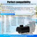 1.5 HP Pool Pump Motor Compatible with A.O. Smith Century B2854 B854 | 56Y Frame Single Speed Square Flange pool motor replacement for Century, Hayward, Pentair, Jandy Etc, 230/115 V, 3450 RPM