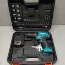 COMOWARE 20V Cordless Drill, Electric Power Drill Set with 1 Battery & Charger, 3/8 Keyless Chuck, 2 Variable Speed, 266 In-lb Torque, 25+1 Position and 34pcs Drill/Driver Bits (Green)