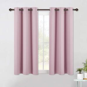 NICETOWN Blackout Curtains & Drapes for Bedroom, Baby Pink, W34 x L48, Set of 2, Triple Weave Grommet Top Thermal Insulated Light Blocking Panels for Bathroom/Living Room