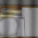 KIRE 350 PCS White and Gold Plates Disposable - Elegant Dinnerware Set of 50 Guest, White Plastic Plates With Gold Rim, Pre Rolled Napkins with Silverware & Cups for Party/Wedding/Mother's Day