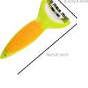 Corn Zipper, 2PCS Corn Stripper Knife Peeler, Thresher Corn Cutter from the Cob, Premium 420 Stainless Steel with Non Slip PP+TPR Handle
