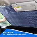 Ohleats Retractable Windshield Sun Shade, 27.6"60" Sunshade Protector Blocks 99% UV Rays to Keep Your Car Cool, Front Windshield Sunshade Cover for Most Vehicles, Car Accessories (27.6"60")