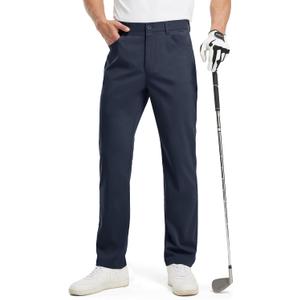 TBMPOY Mens Golf Pants Classic Fit Lightweight Comfortable Dress Work Business Casual Pants with 5 Pockets (38, Navy)