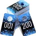Jetec Live Plastic Number Tags, Consecutive Reusable Normal and Mirrored Image Number Tags for Live Coat Room Hanger Cards (Blue)
