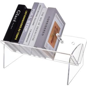 FINGERINSPIRE Clear Acrylic Tabletop Bookshelf Acrylic Desktop Book Display Rack Detachable Book Magazine Organizer Holder Transparent Book Storage Holder for Home Office Library Book Organization