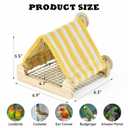 ShuRung Bird Cotton Linen Tent House with Stainless Steel Shelves Two-Layer Perch Habitat for Parrot, Budgie, Conure, Lovebird, Parakeet Cozy Hideaway Cave for Bird Cage （V）