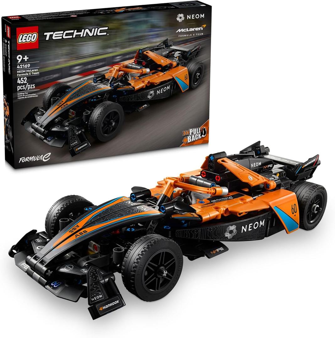 LEGO Technic NEOM McLaren Formula E Toy Cars - Building Toy for Kids, Boys & Girls, Ages 9+ - McLaren Race Car with V10 Engine & Steering - Gift Idea for Birthdays - 42169