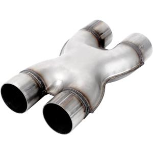A-KARCK Exhaust X Pipe Dual 2.5" Inlet, 12" Long Dual 2.5" Outlet Stainless Steel X Pipe for Smoother Exhaust (Wide-edge)