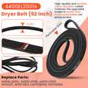 AGM75510755 Dryer Repair Kit fit for LG Kenmore 4581EL2002C Dryer Drum Roller 4400EL2001A Dryer Belt 4561EL3002A Idler Pulley for DLE2516W DLE3777W DLE5977W DLE7177WM DLE5955W DLE0442W by Fetechmate