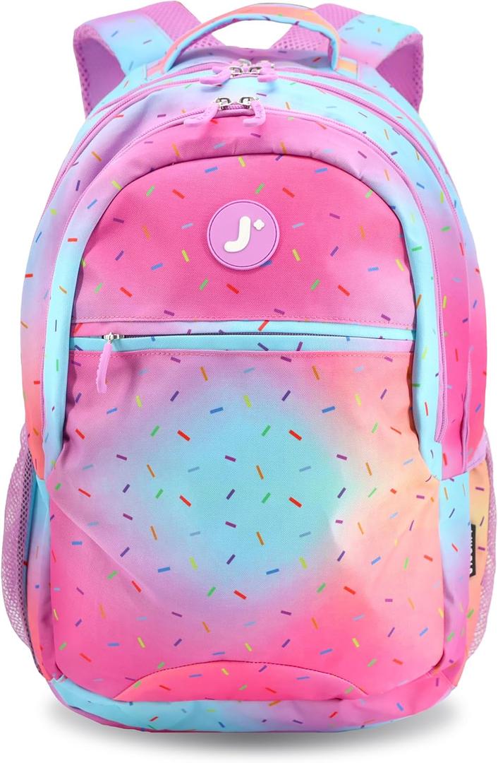 J World Cornelia Middle School Backpack for Girls. Laptop Bookbag for Women, Confetti, One Size