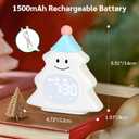 Yiliaw Kids Alarm Clock with Night Light, Christmas Tree Wake Up Clock, Rechargeable Cute Alarm Clock for Bedroom, for Boys and Girls, White