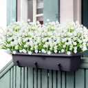 AGIRL 24 Bundles Artificial Flowers for Outdoor,No Fade Fake Plastic Flowers Faux Plants for Decoration Hanging Planters Indoor Outside Garden Porch Window Box Home Wedding Farmhouse