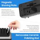 5-in-1 Electric Knife Sharpener for Kitchen Knives, with 100% Diamond Abrasives, 3 Adjustable Speeds, Quickly Sharpening for Straight/Serrated/Kitchen Knives, Scissors