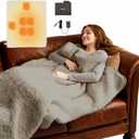 Ourea Portable Blanket, Cordless Heating Blanket for Indoor Outdoor Use, Soft Warm Cozy Gift for Family (Grey)
