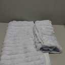 FUTEI Light Blue Throw Pillow Covers Set of 2, 22x22 Inch Soft Faux Rabbit Fur Striped Texture Cushion Cases, Modern Decorative Couch Pillows for Living Room Bed