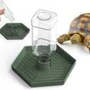 Reptile Water Dispenser-Bearded Dragon Water Bowl - Small Water Dish for Tortoise - Bowls for Reptiles & Amphibians (L)