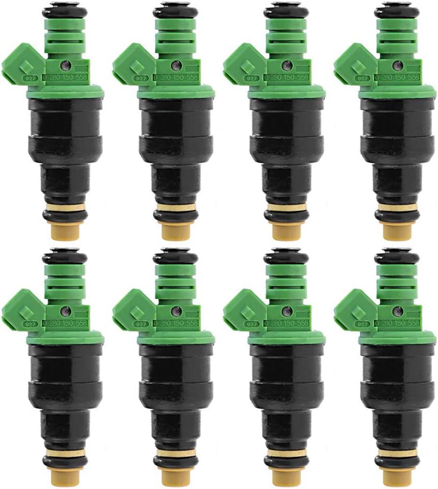 0280150558 Fuel Injector Replacement For Chevy Camaro Corvette Impala Ford Mustang GM LT1 SOHC DOHC EV1 Style 42Lb/hr 440CC (Pack of 8)
