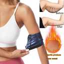 Vigorix Arm Trimmers for Women: Compression Sleeve Sweat Band, Heat-Trapping Design for Workout & Fitness (Small-Medium, Blue)