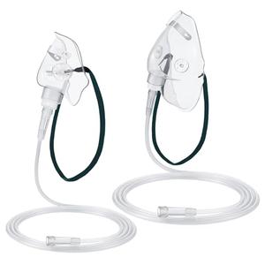 Geiserailie 2 PCS M/L Oxygen Mask with 6.6 Ft Tubing and Adjustable Elastic Strap, Adult Oxygen Mask with Tubing, Transparent Masks for Face Adult
