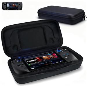 MeloSync Carrying Case Compatible with Steam Deck/Steam Deck OLED, Protective Hard Shell Travel Case for Steam Deck Console & Accessories (Black), L