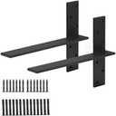 T Shelf Free Hanging Shelf Bracket, Soild Heavy Duty Steel Knee Wall Hidden Countertop, Rustproof Metal Brackets for Kitchen Cabinets, Floating Desk, Bar Top,DIY Projects (2, 30 Inch)