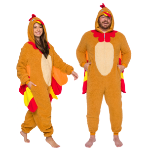 Funziez! Slim Fit Sherpa Adult Onesie - Animal Halloween Costume - Plush One Piece Cosplay Suit for Women and Men, Size: Large