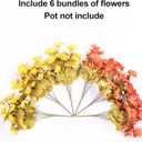 Fall Flowers Fake Flowers Mums for Outdoors Autumn Decoration, 6 Bundles Artificial Flowers Faux Silk Plants Realistic UV Resistant for Outside Planter Patio (Fall Yellow Orange)