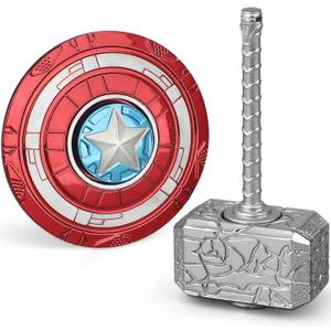 Cool Hammer Fidget Spinner Toy for Kids Adults, Metal 2 in 1 Hammer for Kids Adults, Keychain Infinity Cube for Office Stress Relief, Goody Bag Filler, 2 Pack Birthday (with Case) (Silver)