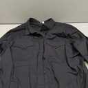 Women's Retro Long Sleeve Cool Blue Solid Western Shirt (X-Large, Black)
