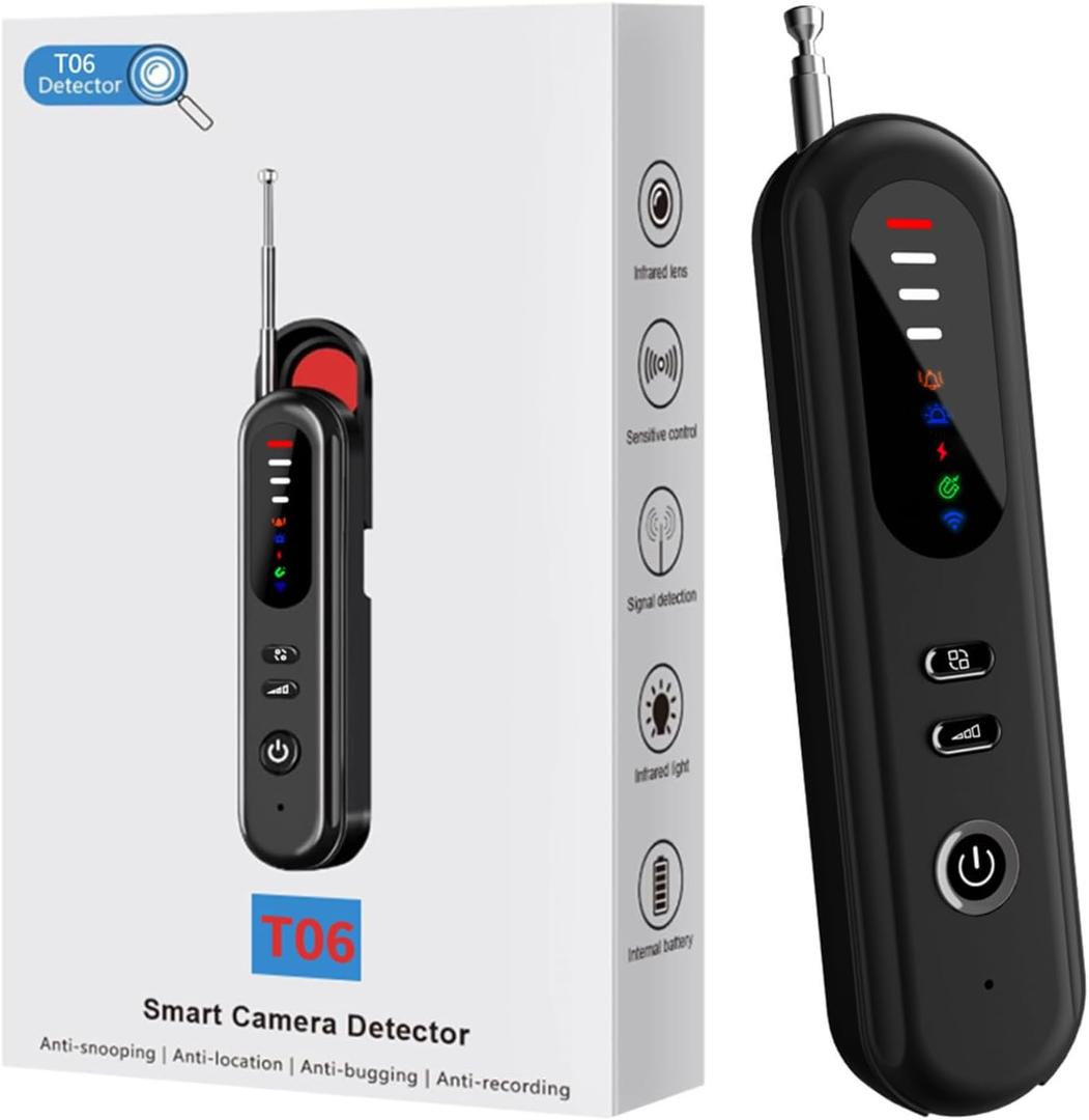 Hidden Camera Detector, Anti-Spy Camera Finder, RF Signal & WiFi Scanner, GPS Tracker & Bug Detector, 6 Modes Portable Privacy Protector for Travel, Hotel, Car, Bathroom Spy Device Detection Pen