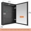 20x28 Inch Right Hinge Aluminum LED Bathroom Medicine Cabinet with Mirror