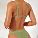 swimall Women's Triangle Bikini Set Sexy Brazilian Sporty Two Piece Swimsuit Cute Bathing Suit (Green, S)
