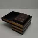 Tosnail 2 Pack Decorative Book Boxes Wooden Antique Book Decorations Vintage Storage Box