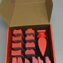 Hand Sanding Block Set of 16,Interchangeable Assorted Contoured Profile Sanding Pad Kit,Hook and Loop Abrasive Sanding Chassis for Sand Wood Furniture, Auto Paint and Crafts,Red