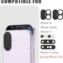 Front Camera Cover Compatible for iPhone 17 with Rear Lens Cover,Protect Privacy and Security But Not Affect Facial Recognition (2Pack) -2025 Updated Version