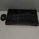 Wireless Keyboard and Mouse Combo, 2.4G Full Size Wave Keys Ergonomic Keyboard with Wrist Rest and 3-Level DPI Adjustable Wireless Ergonomic Mouse for Windows, Mac OS Desktop/Laptop/PC(Black)