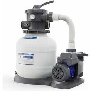 AQUASTRONG Sand Filter Pump for Above Ground Pool with Timer, 1/2 HP Pool Pump Max 2500 GPH for Pools up to 9000GAL, 12in Pool Sand Filter with 6-Way Valve, Improved Circulation for Crystal-Clear Pool