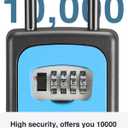Puroma Lock Box, Large Key Lock Box Resettable Combination Code Lockbox, Portable Wall Mount Lockbox Security Safe Box for Outside Outdoor Home Office Door Handle House Key, Blue (1 Pack)