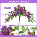 2 x Homsunny Artificial Fake Flowers Plants Outdoor, 2PCS Realistic Faux Silk Flowers UV Resistant Fake Outdoor Flowers for Spring Outside Porch Garden and Home Patio Yard Decor (Light Purple Red)