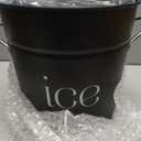 3Qt Black Galvanized Ice Bucket with Lid, Scoop & Handles - Ideal for Cocktails, Parties, BBQs, Wine & Champagne. Double-Layer Insulated Outer & Galvanized Inner Layer, Perfect for Home & Outdoor Use