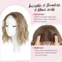 MORICHY Short Wavy 10 Inch Hair Topper for Women, Lightweight & Breathable Wiglet for Thinning Hair with 6.5"x6.5" Base, Instantly Adds Volume and Coverage, 10 Inch, Dirty Blonde with Brown root