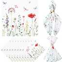 12 Pcs Spring Cloth Napkins Floral 20'' x 20'' Washable Dinner Tea Party Napkins for Kitchen Party Wedding Restaurant Indoor Outdoor Botanical Fresh Spring Summer