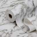 2 x Drawer and Shelf Liner for Kitchen Cabinets, Non-Adhesive Strong Grip Thickened Cabinet Liners for Shelves, Non-Slip Mats Shelving Paper Protect Cupboard, Dresser, Pantry | Marble, 17.5" x 20FT